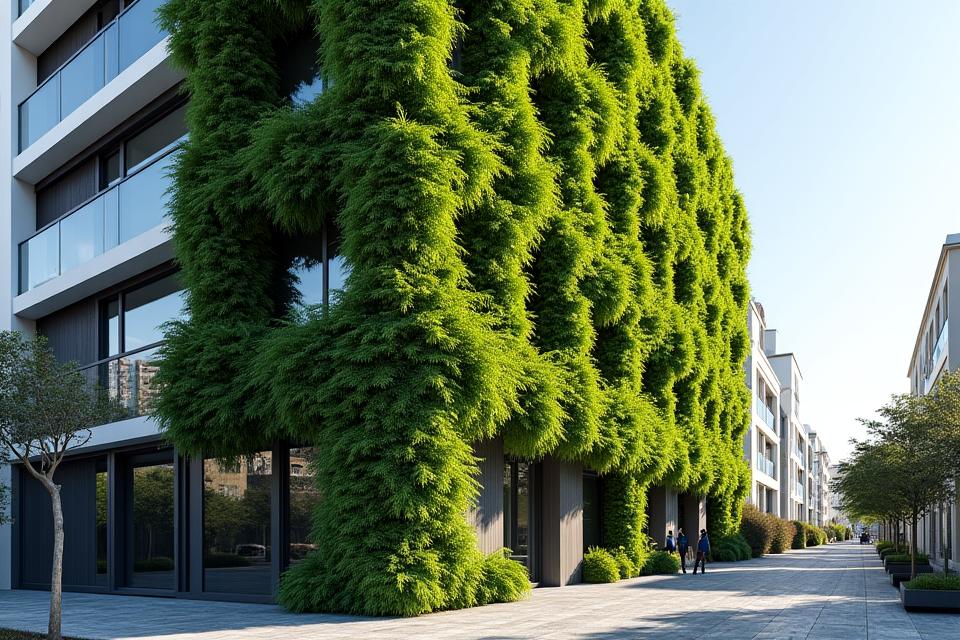 Fachada verde vertical en edificio urbano de Valencia